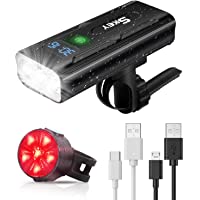 SKEY Luz Bicicleta Recargable USB- Faro de Bicicleta con baterías de 5200 mAh- 5 Modos IPX5 Impermeable a Prueba de…